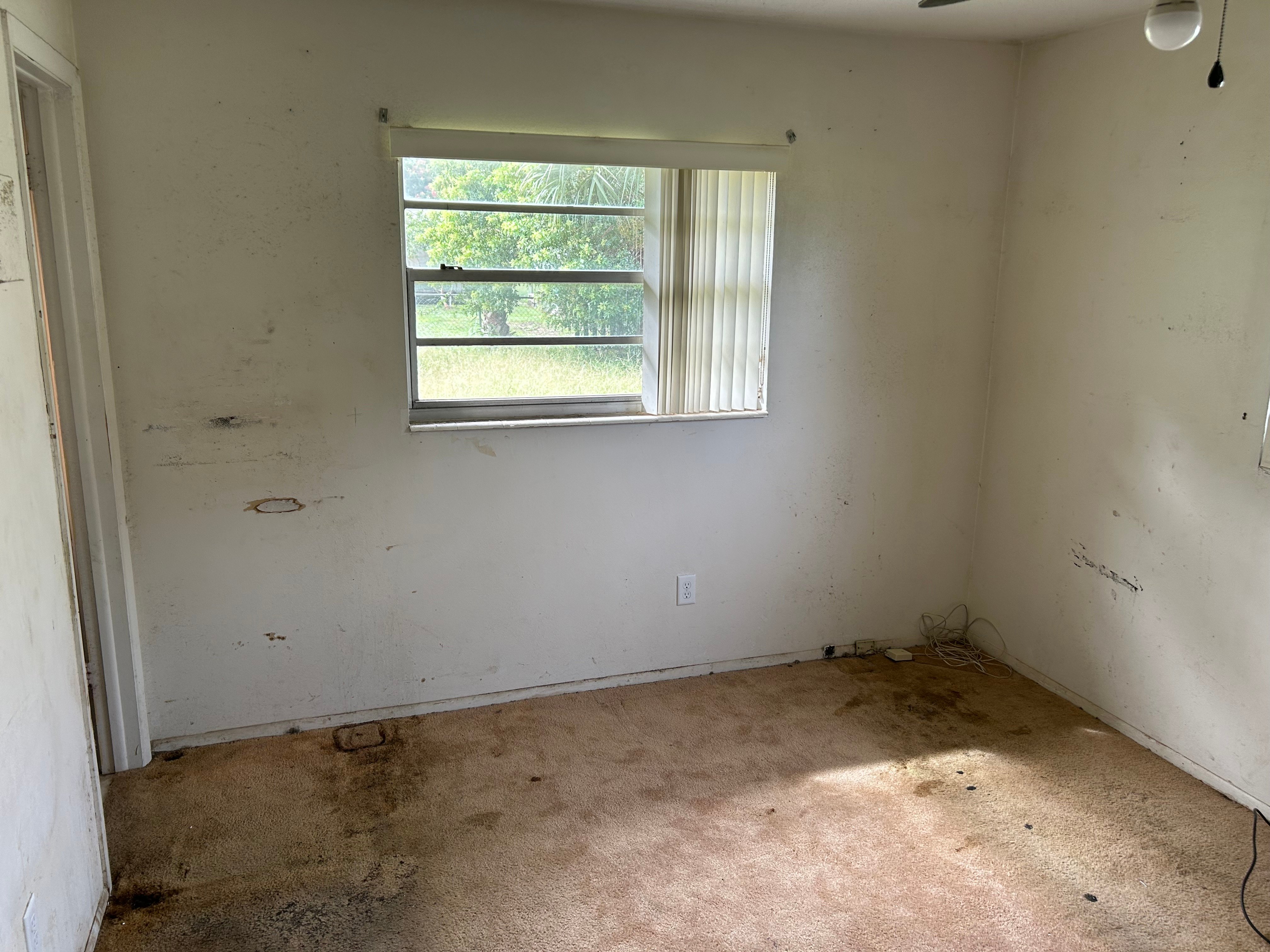 Damaged room during a walkthrough